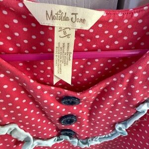 Matilda Jane Pink Polka Dot Dress with Button Accents